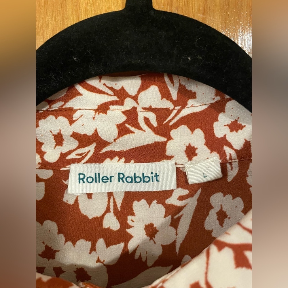 Roller Rabbit 100% Silk Olindo Victoria Blouse in Terracotta - Picture 6 of 7